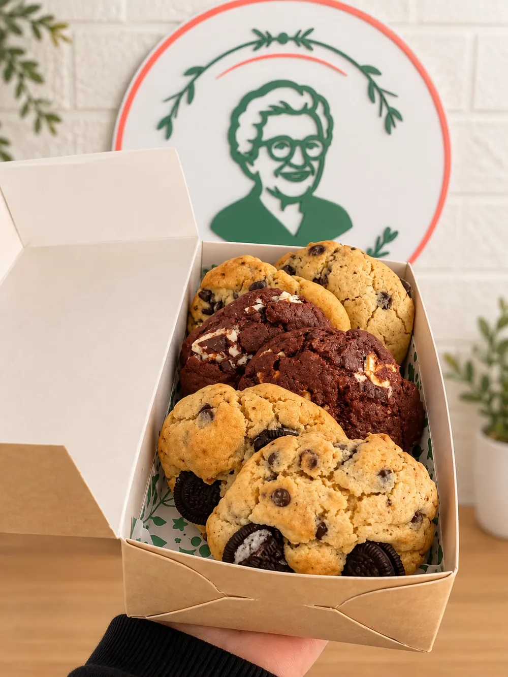 Caja de cookies con chips de chocolate