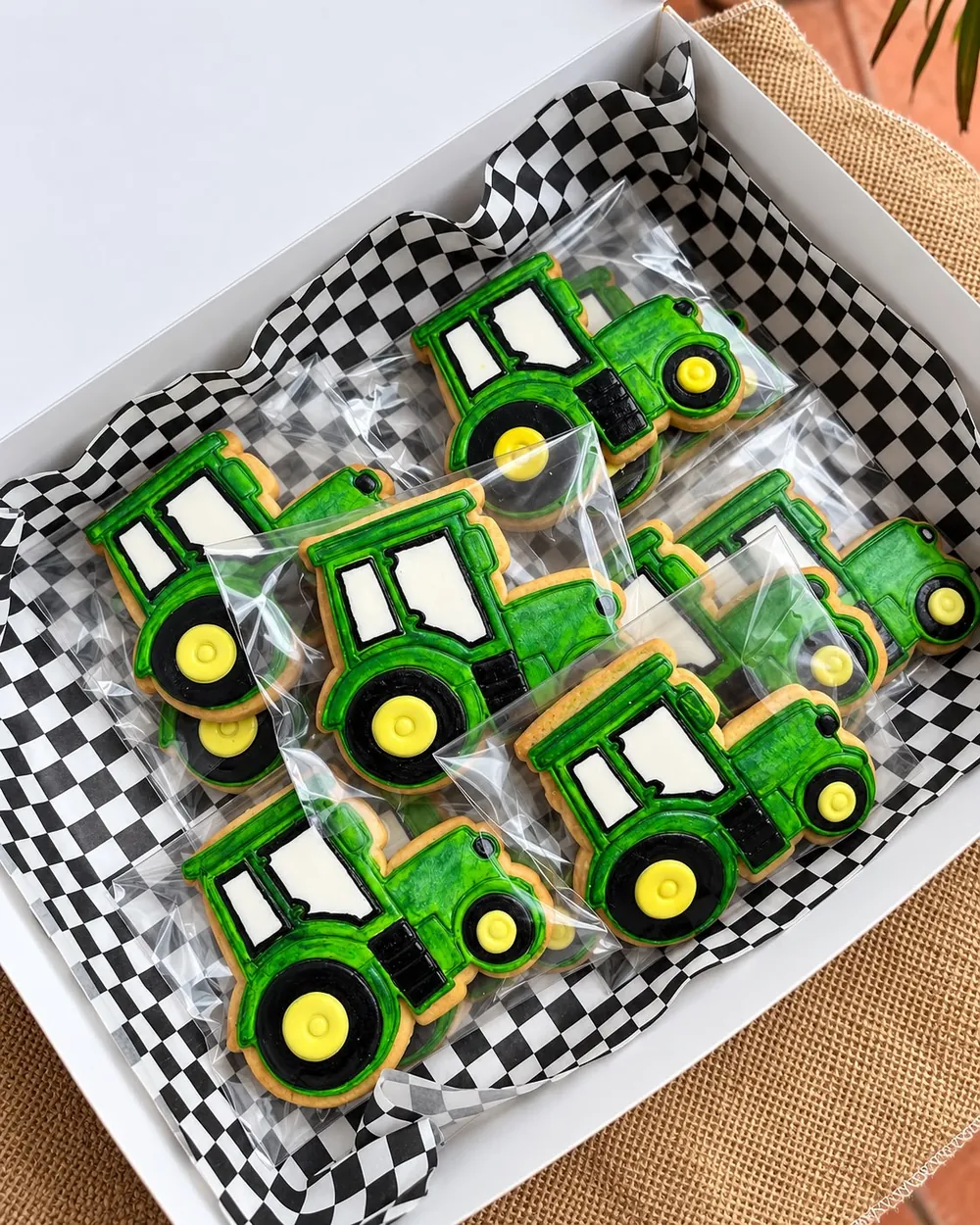 Galletas de tractor en caja para regalar