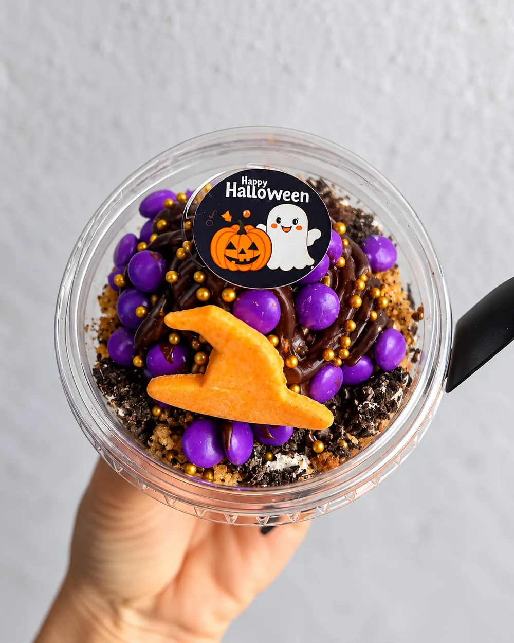 Postre en vaso de Halloween